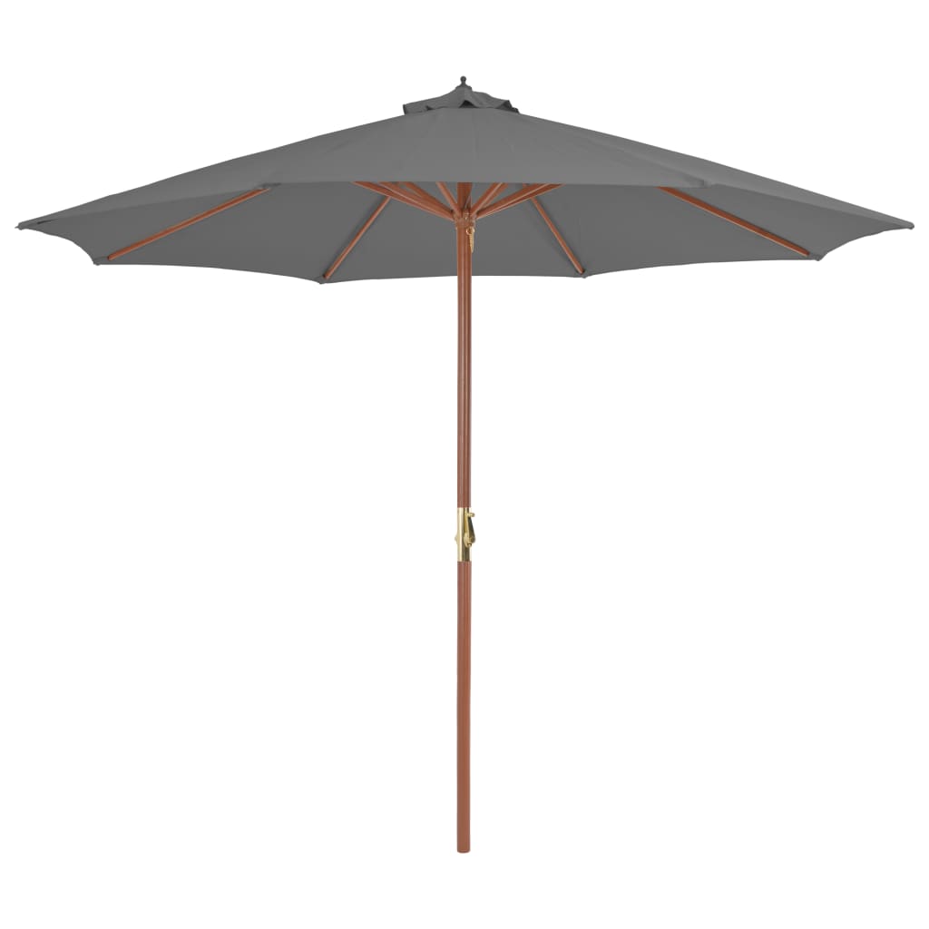 vidaXL Garden Parasol with Wooden Pole 118.2" Anthracite