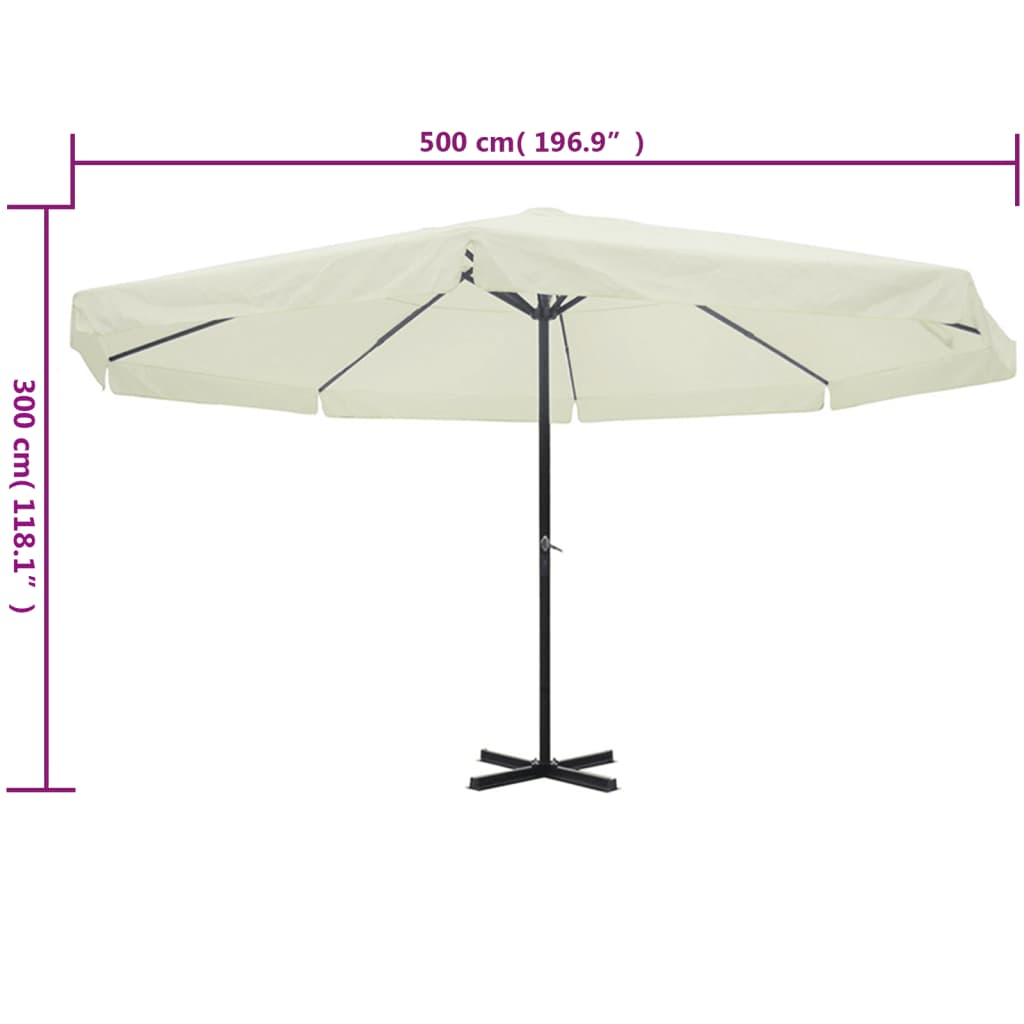 vidaXL Garden Parasol White Aluminum 196.9"