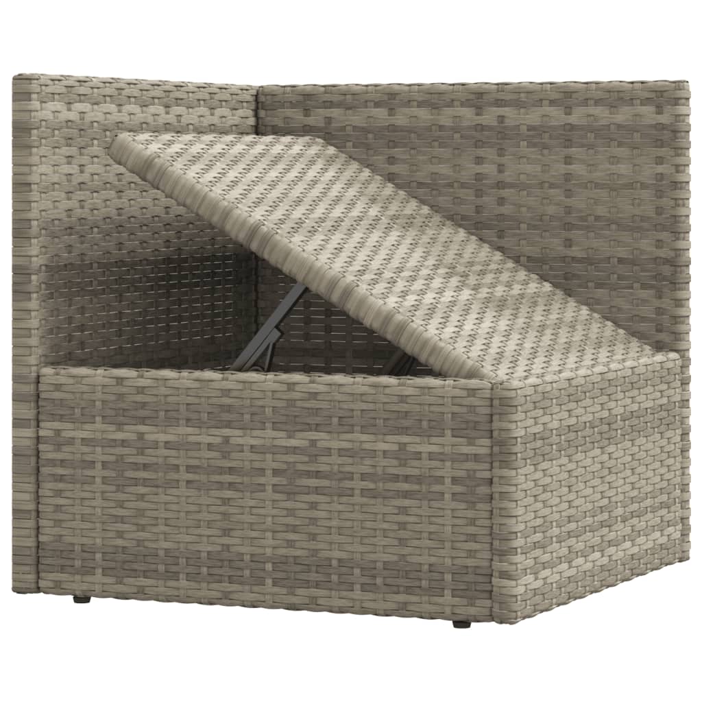 vidaXL 2 Piece Patio Lounge Set with Cushions Gray Poly Rattan