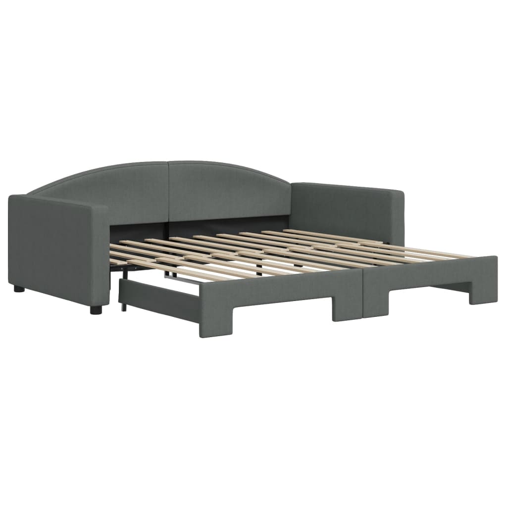 vidaXL Daybed with Trundle without Mattress Dark Gray 39.4"x74.8"