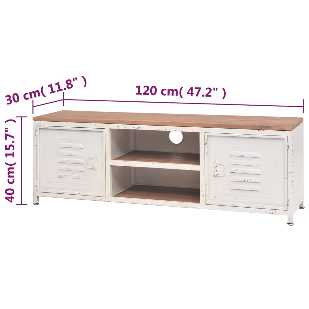 vidaXL TV Stand 47.2"x11.8"x15.7" White