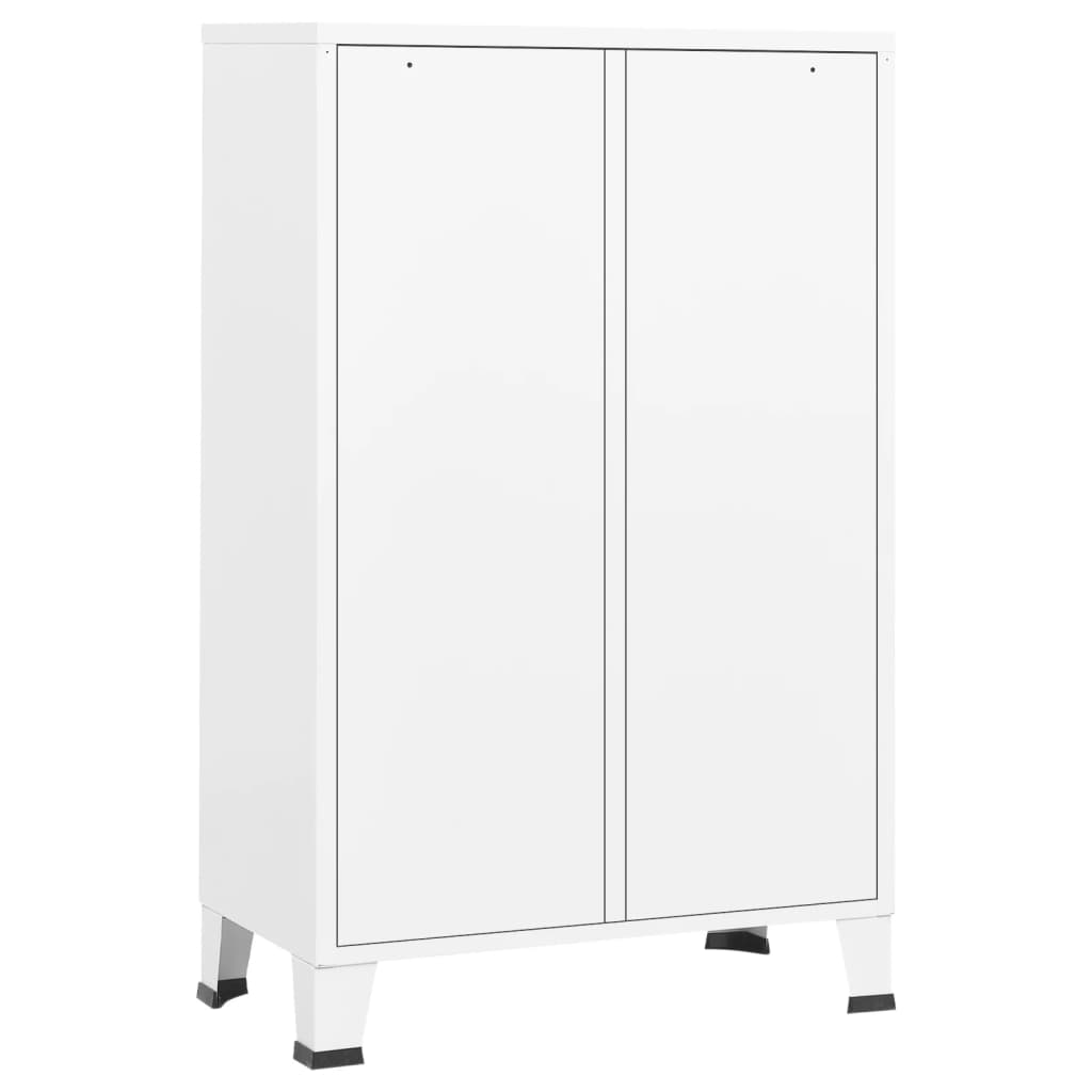 vidaXL Industrial Wardrobe White 26.4"x13.8"x42.1" Steel