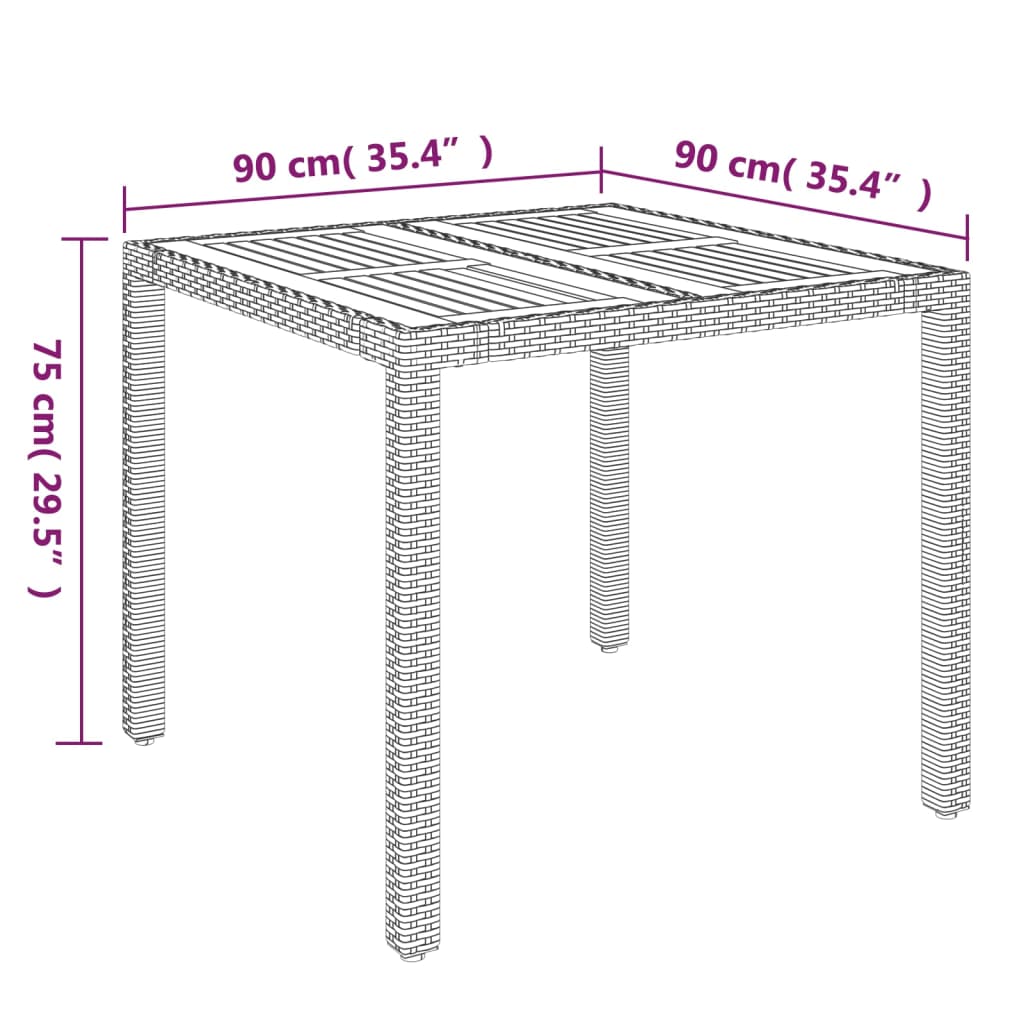 vidaXL 5 Piece Patio Dining Set with Cushions Gray Poly Rattan