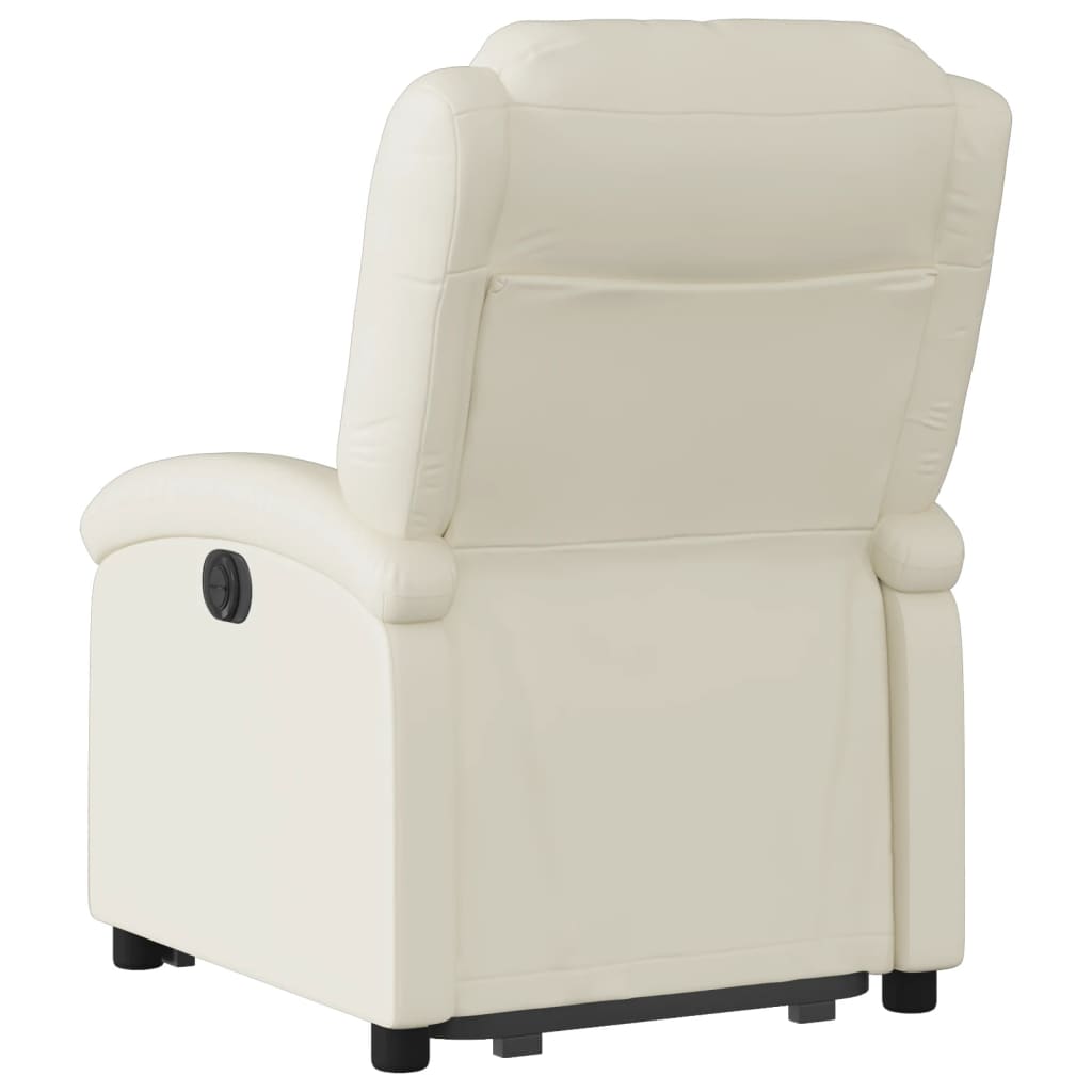 vidaXL Stand up Recliner Chair Cream Faux Leather