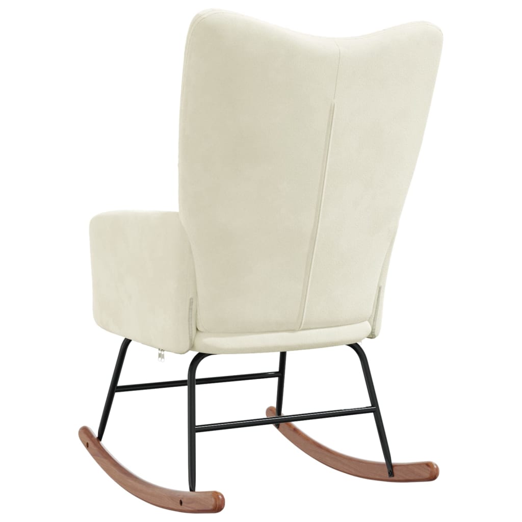 vidaXL Rocking Chair Cream White Velvet