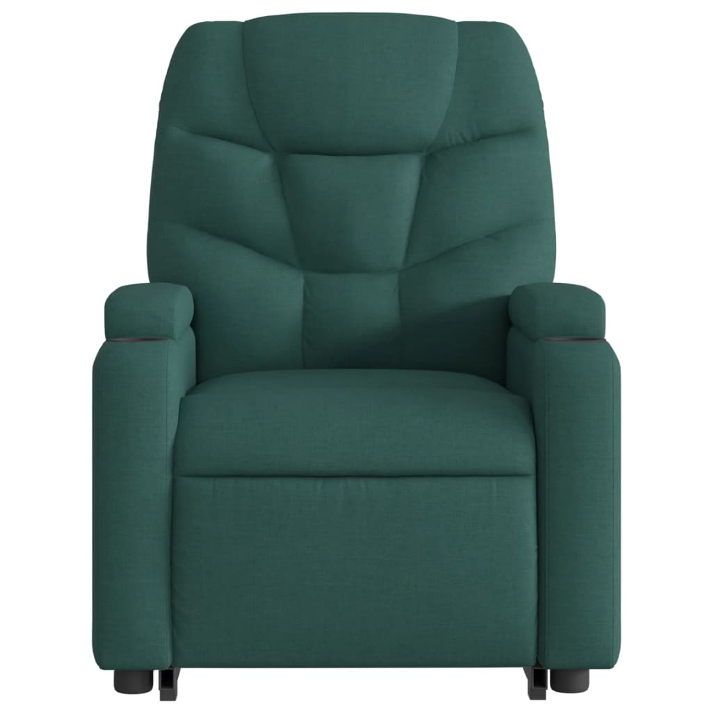 vidaXL Stand up Massage Recliner Chair Dark Green Fabric