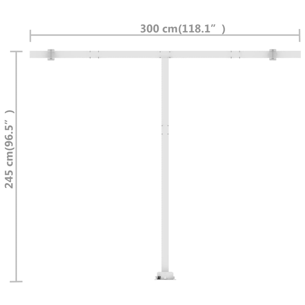 vidaXL Freestanding Manual Retractable Awning 118.1"x98.4" Anthracite