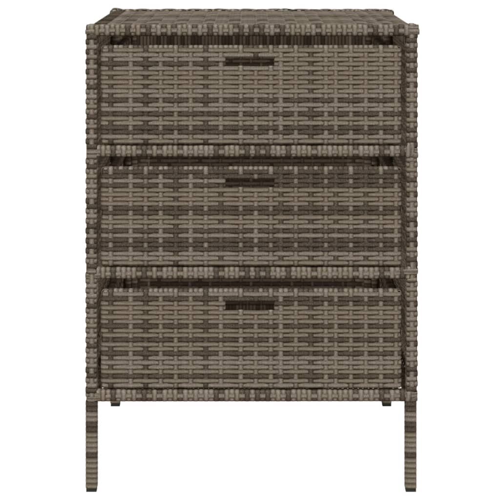 vidaXL Patio Storage Cabinet Gray 21.7"x23.2"x31.5" Poly Rattan