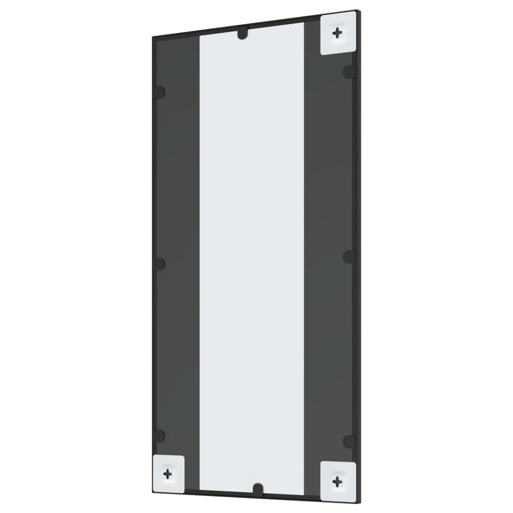 vidaXL Wall Mirror Black 15.7"x31.5" Rectangle Iron