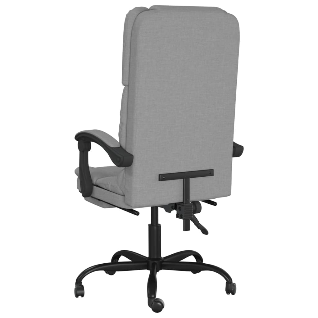 vidaXL Massage Reclining Office Chair Light Gray Fabric