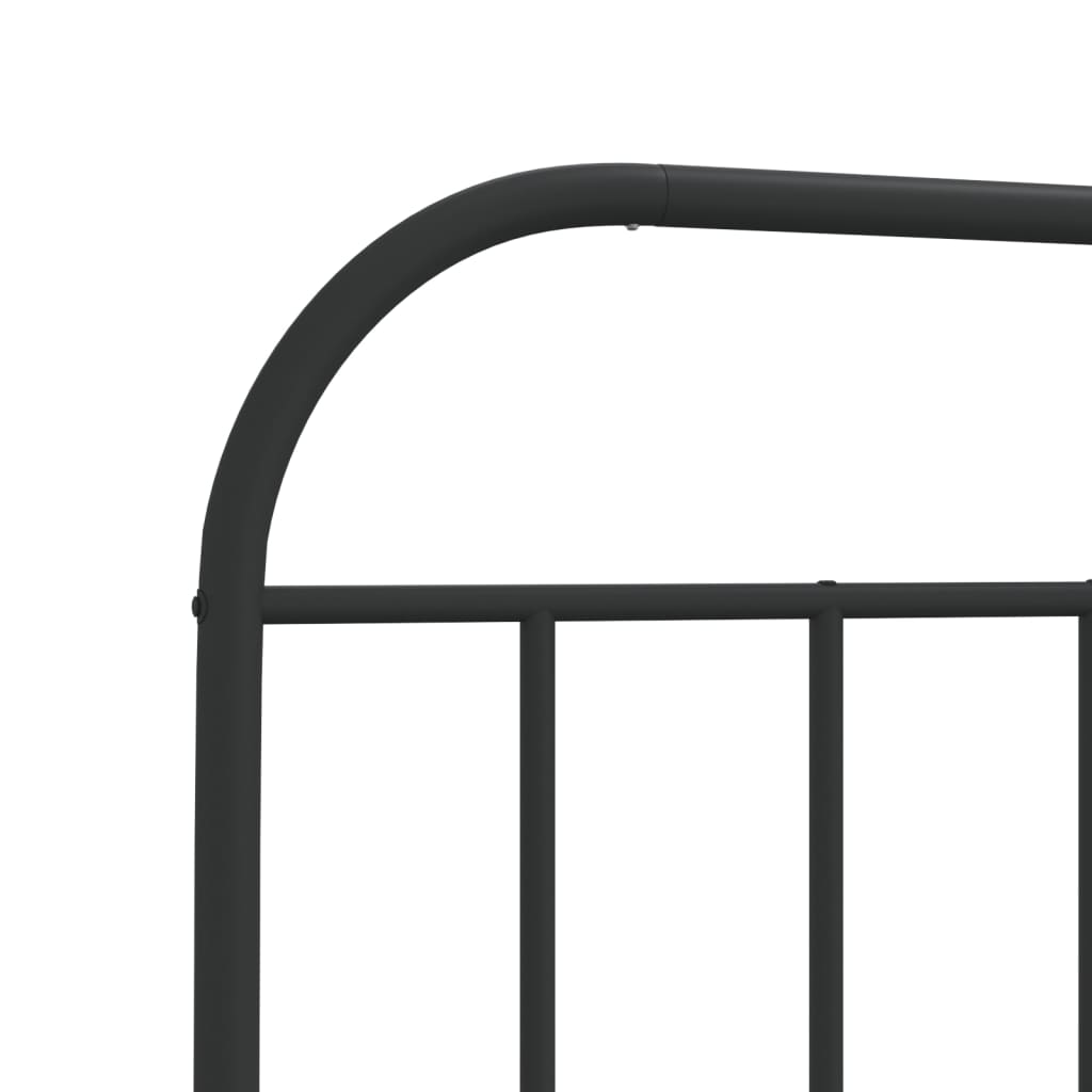 vidaXL Metal Bed Frame with Headboard and Footboard Black 39.4"x78.7"