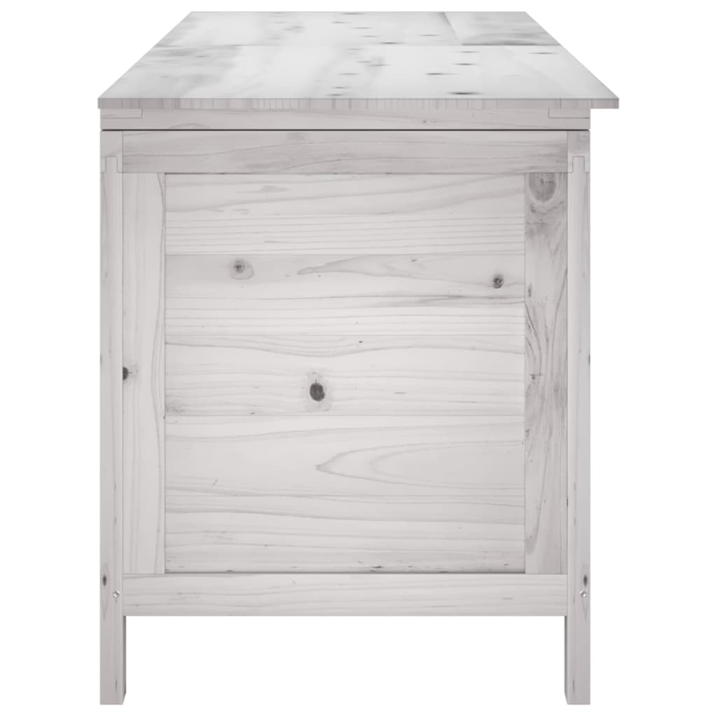 vidaXL Patio Storage Box White 59.1"x19.7"x22.2" Solid Wood Fir