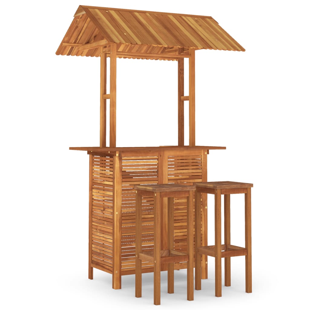 vidaXL 3 Piece Patio Bar Set Solid Wood Acacia