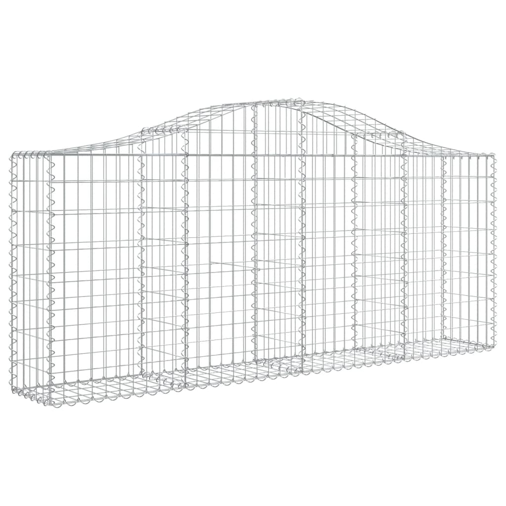 vidaXL Arched Gabion Baskets 2 pcs 78.7"x11.8"x31.5"/39.4" Galvanized Iron