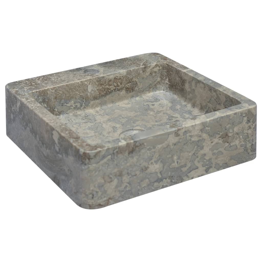 vidaXL Sink Gray 15.7"x15.7"x4.7" Marble