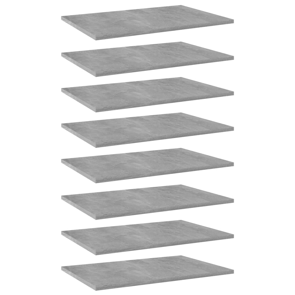 vidaXL Bookshelf Boards 8 pcs Concrete Gray 23.6"x15.7"x0.6" Engineered Wood