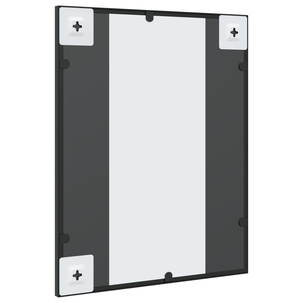 vidaXL Wall Mirror Black 15.7"x19.7" Rectangle Iron