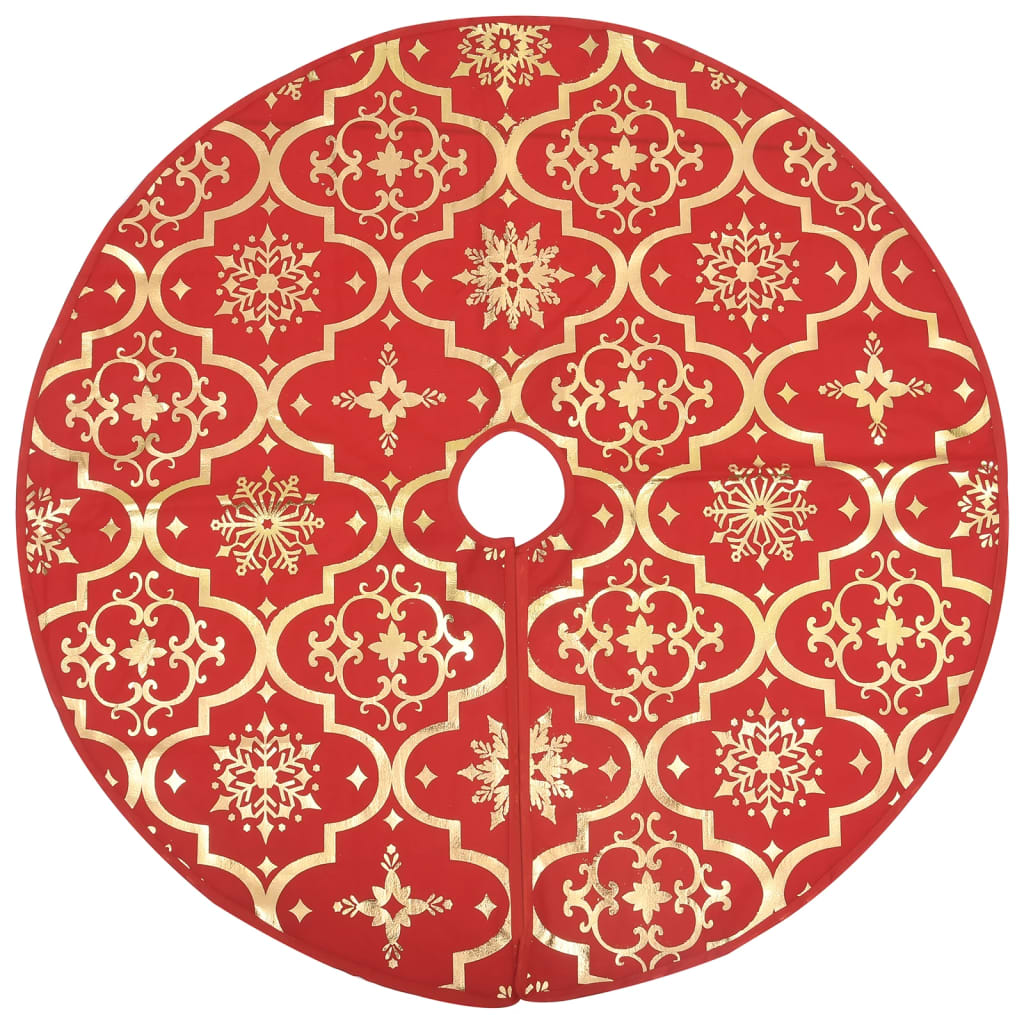 vidaXL Luxury Christmas Tree Skirt with Sock Red 3 ft Fabric