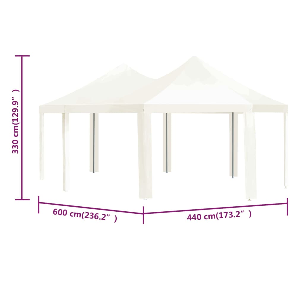 vidaXL Outdoor Gazebo Cream 236.2"x173.2"x129.9"