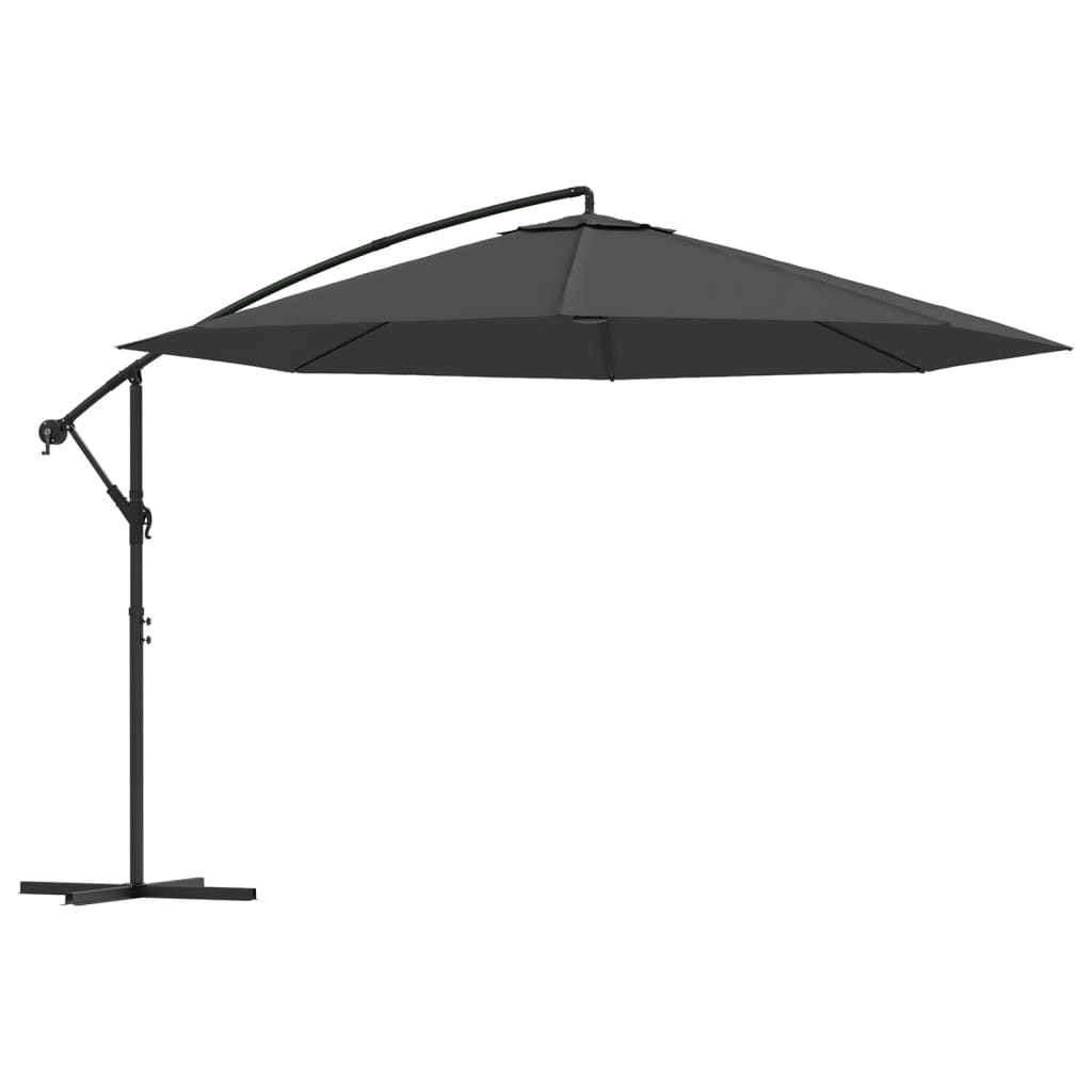 vidaXL Cantilever Garden Parasol with Aluminum Pole 137.8" Anthracite