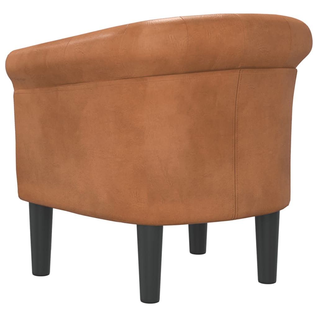 vidaXL Tub Chair Brown Faux Leather