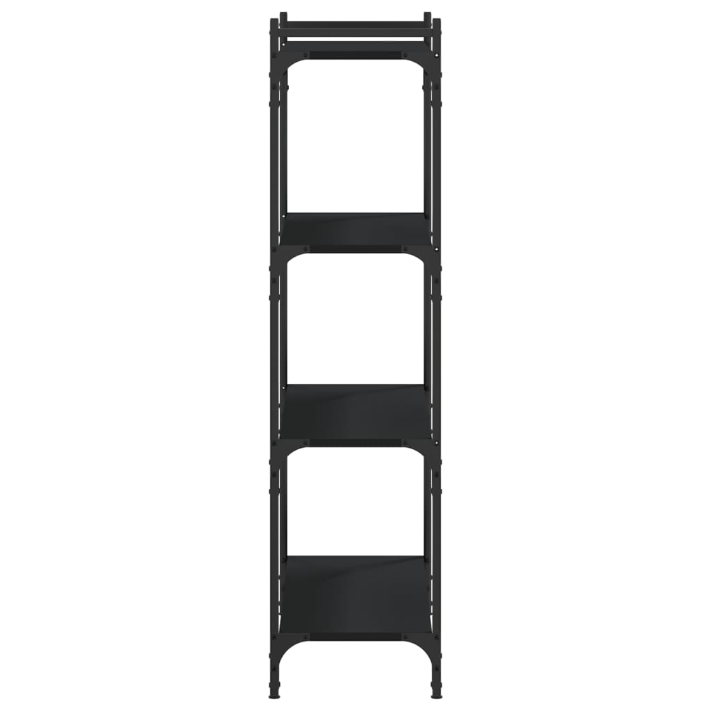 vidaXL Bookcase 4-Tier Black 31.5"x11.8"x47.2" Engineered Wood