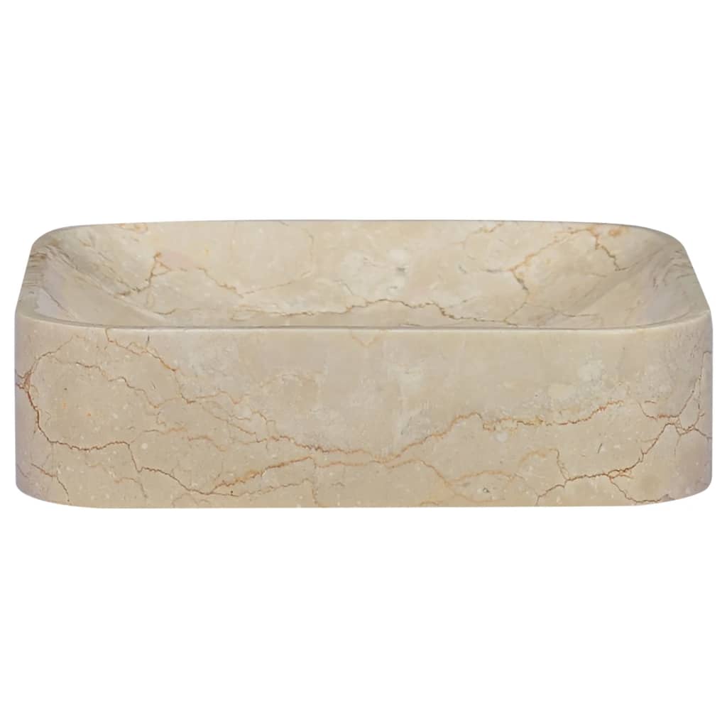 vidaXL Sink Cream 15.7"x15.7"x3.9" Marble