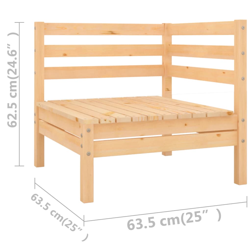 vidaXL 3 Piece Patio Lounge Set Solid Pinewood