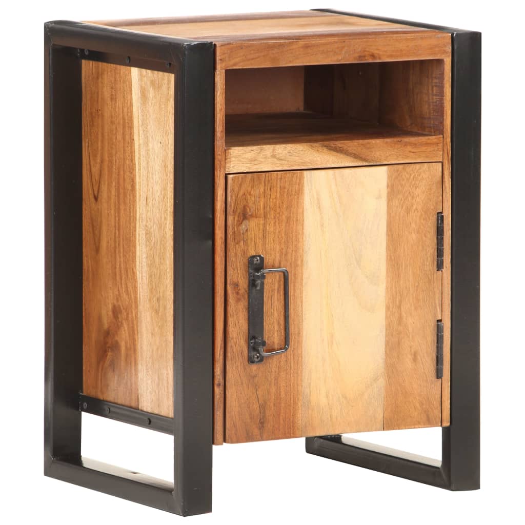 vidaXL Bedside Cabinet 15.7"x13.8"x21.7" Solid Acacia Wood