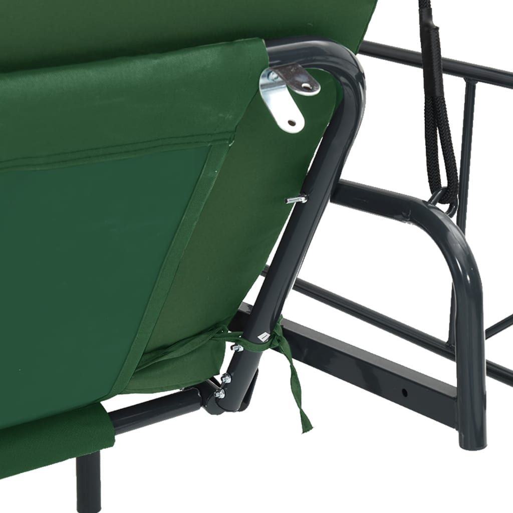 vidaXL Patio Swing Bench with Canopy Green Steel