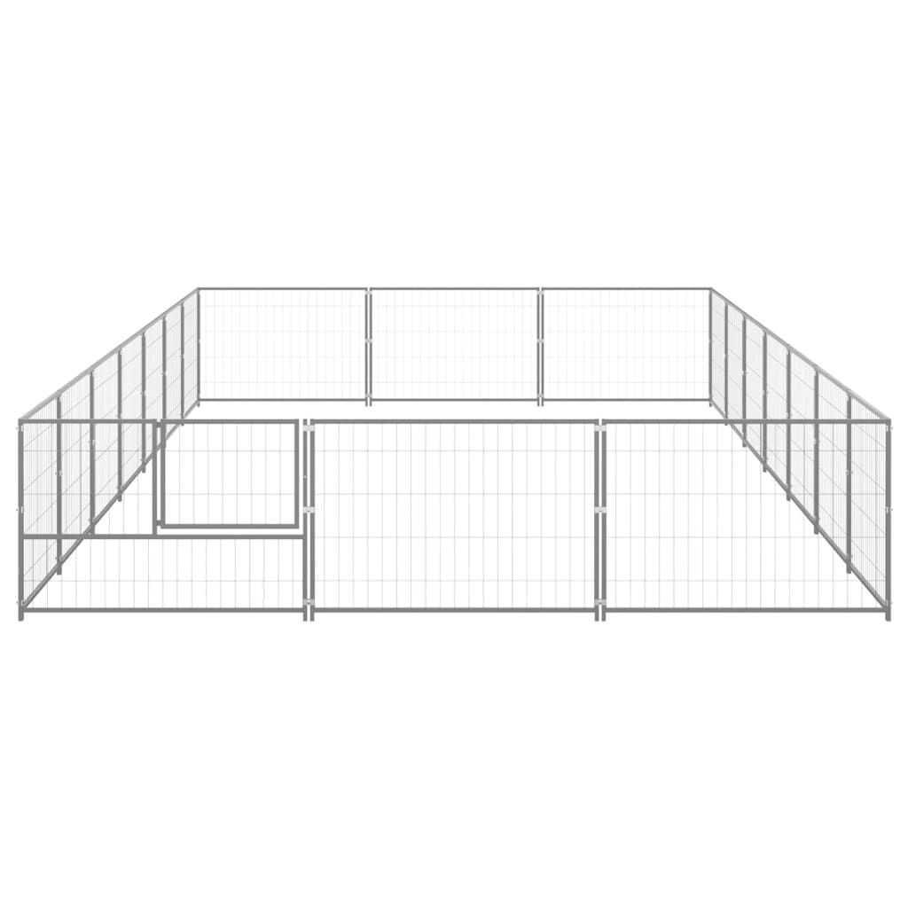 vidaXL Dog Kennel Silver 266.0 ft² Steel