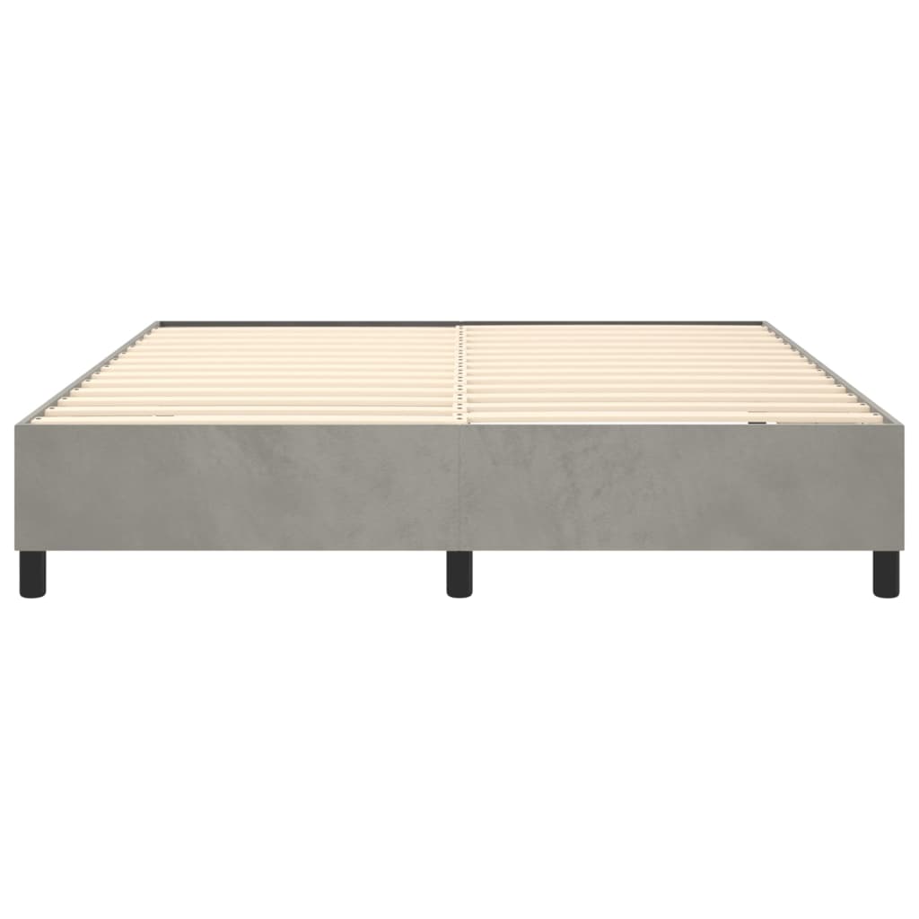 vidaXL Bed Frame Light Gray 76"x79.9" King Velvet