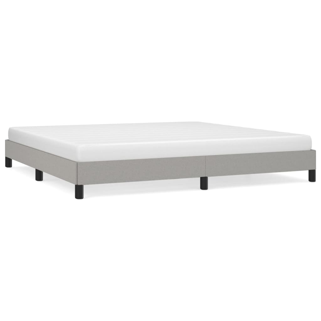 vidaXL Bed Frame Light Gray 76"x79.9" King Fabric