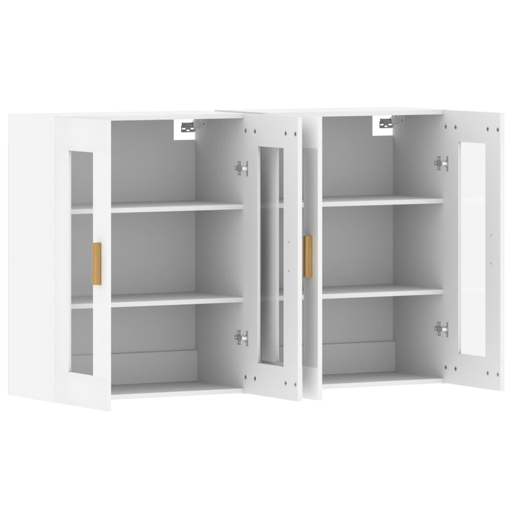 vidaXL Wall Mounted Cabinets 2 pcs White Engineered Wood