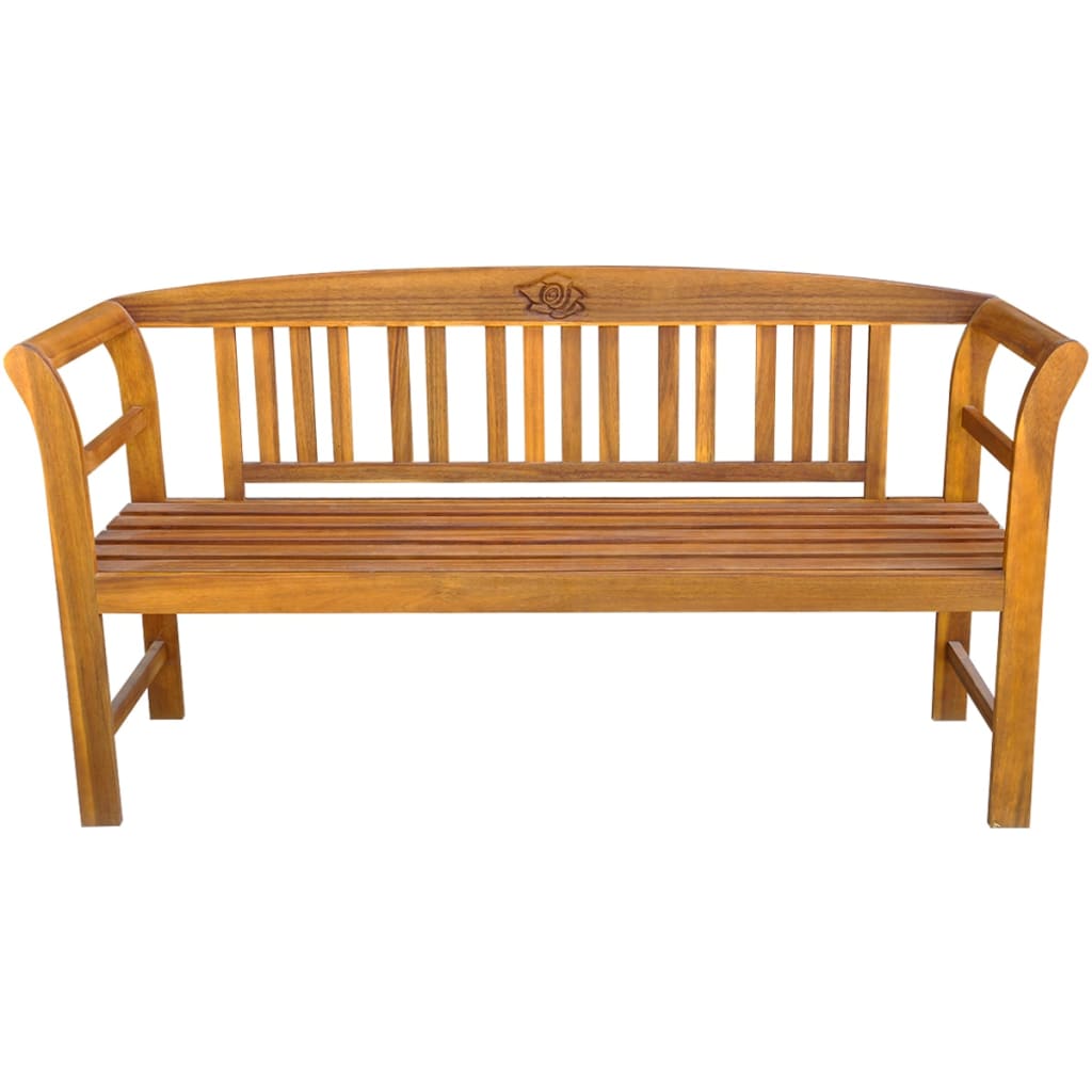 vidaXL Patio Bench with Cushion 61.8" Solid Acacia Wood