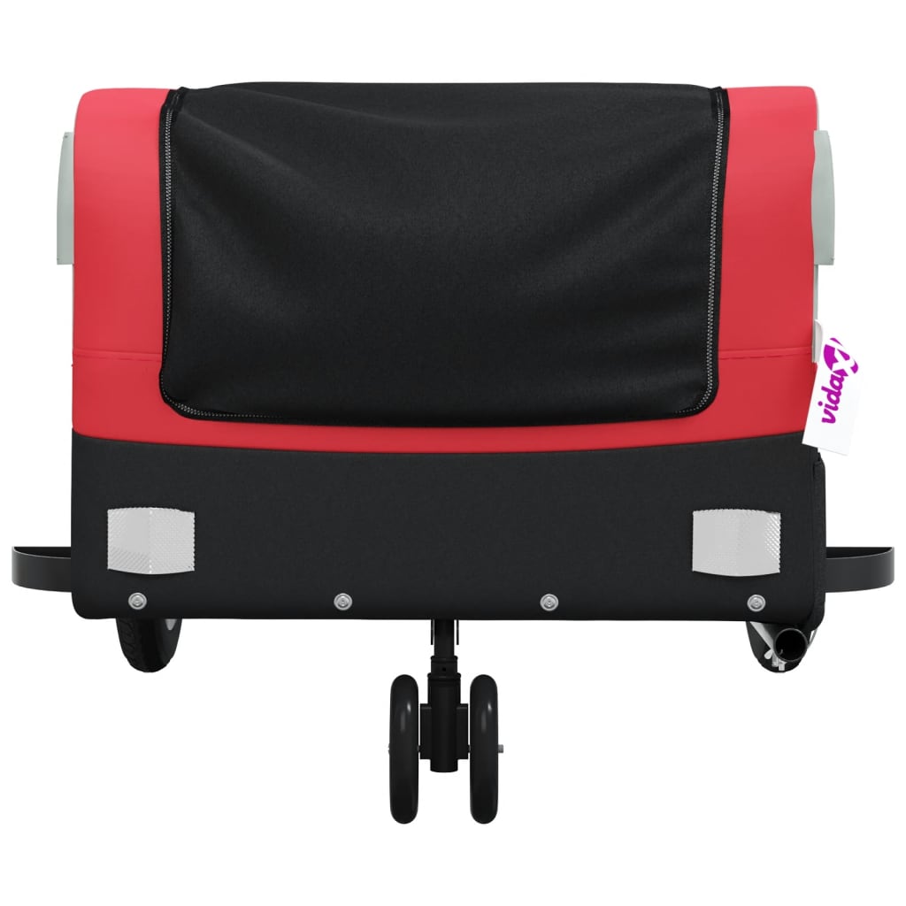 vidaXL Bike Trailer Black and Red 66.1 lb Iron