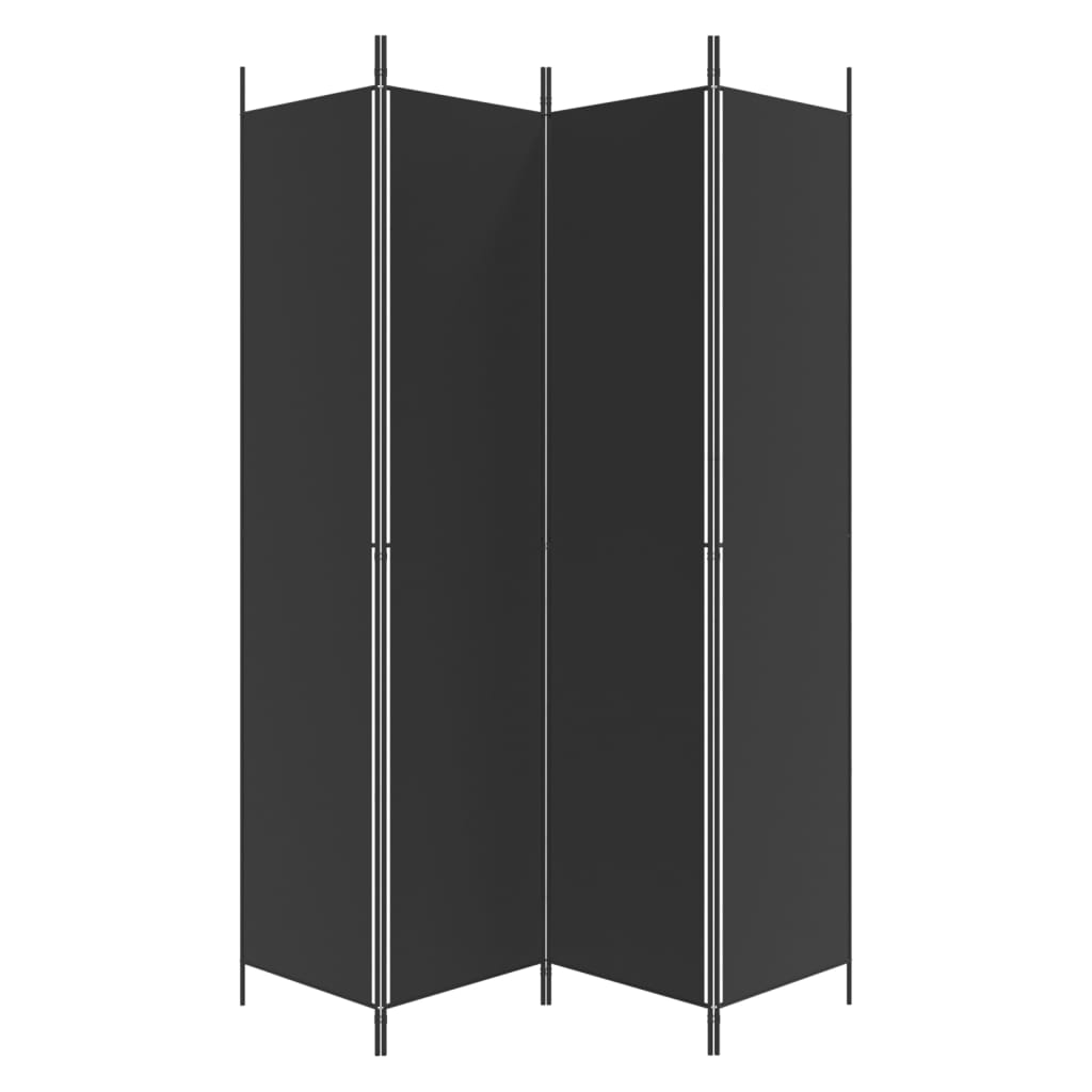 vidaXL 4-Panel Room Divider Black 78.7"x86.6" Fabric