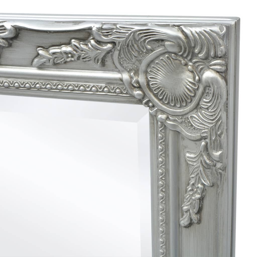 vidaXL Wall Mirror Baroque Style 39.4"x19.7" Silver