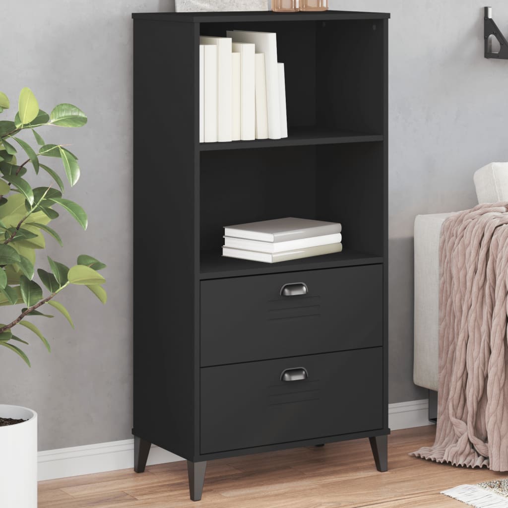 vidaXL Bookcase VIKEN Black 23.6"x13.8"x48.4" Engineered Wood