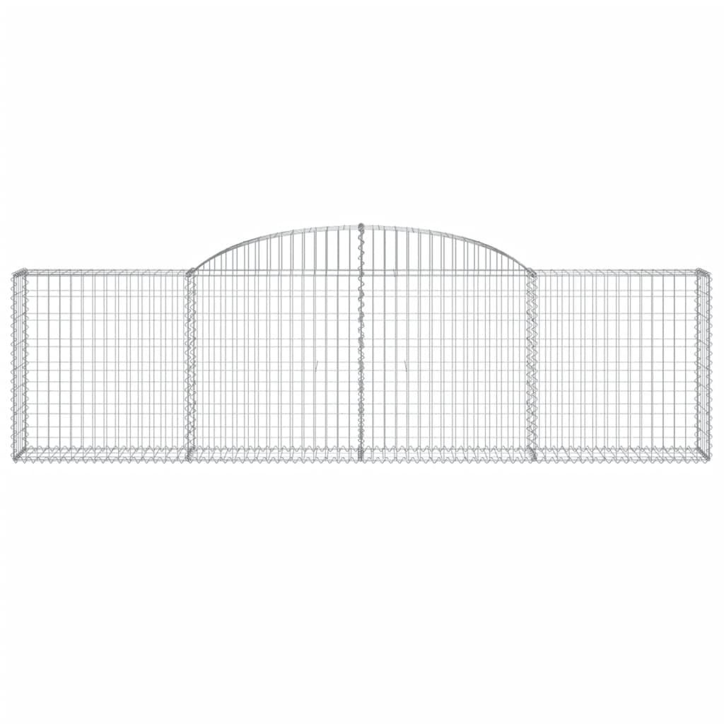 vidaXL Arched Gabion Baskets 4 pcs 118.1"x11.8"x31.5"/39.4" Galvanized Iron