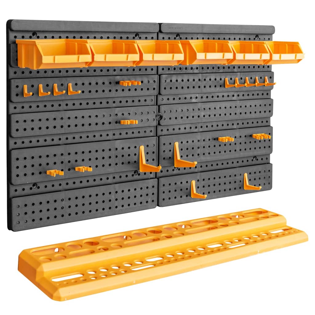 vidaXL Tool Wall 25.4"x15.2" 26 Tool Holders PP