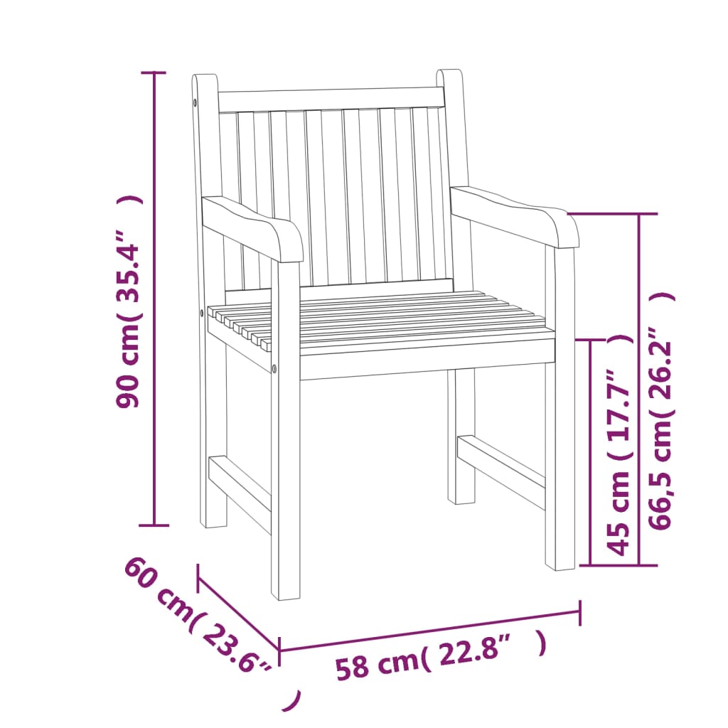 vidaXL 3 Piece Patio Dining Set Solid Wood Teak