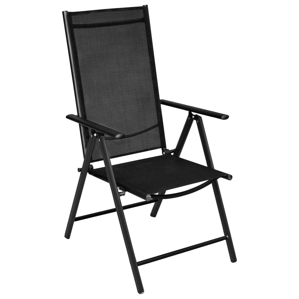 vidaXL 5 Piece Patio Dining Set Aluminum and Textilene Black