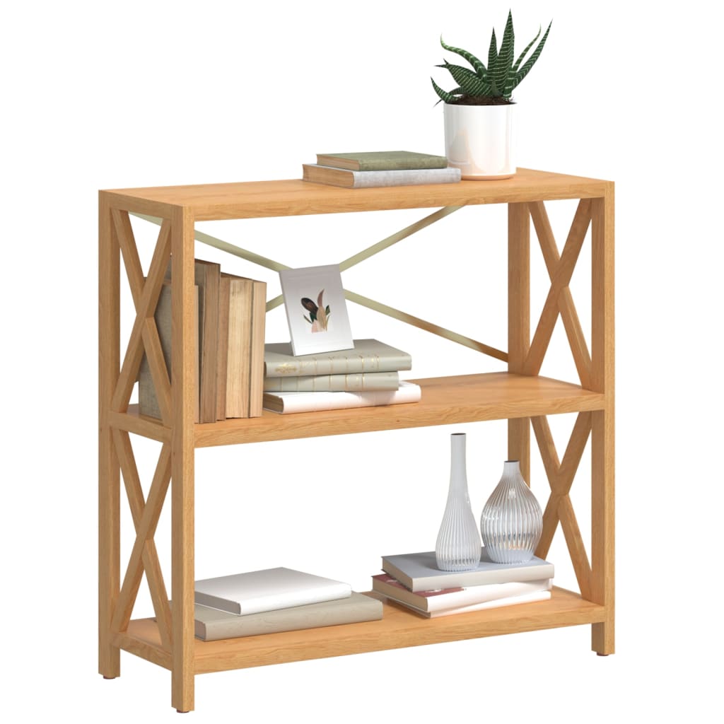 vidaXL 3-Tier Shelf 31.5"x11.8"x30.7" Solid Wood Oak