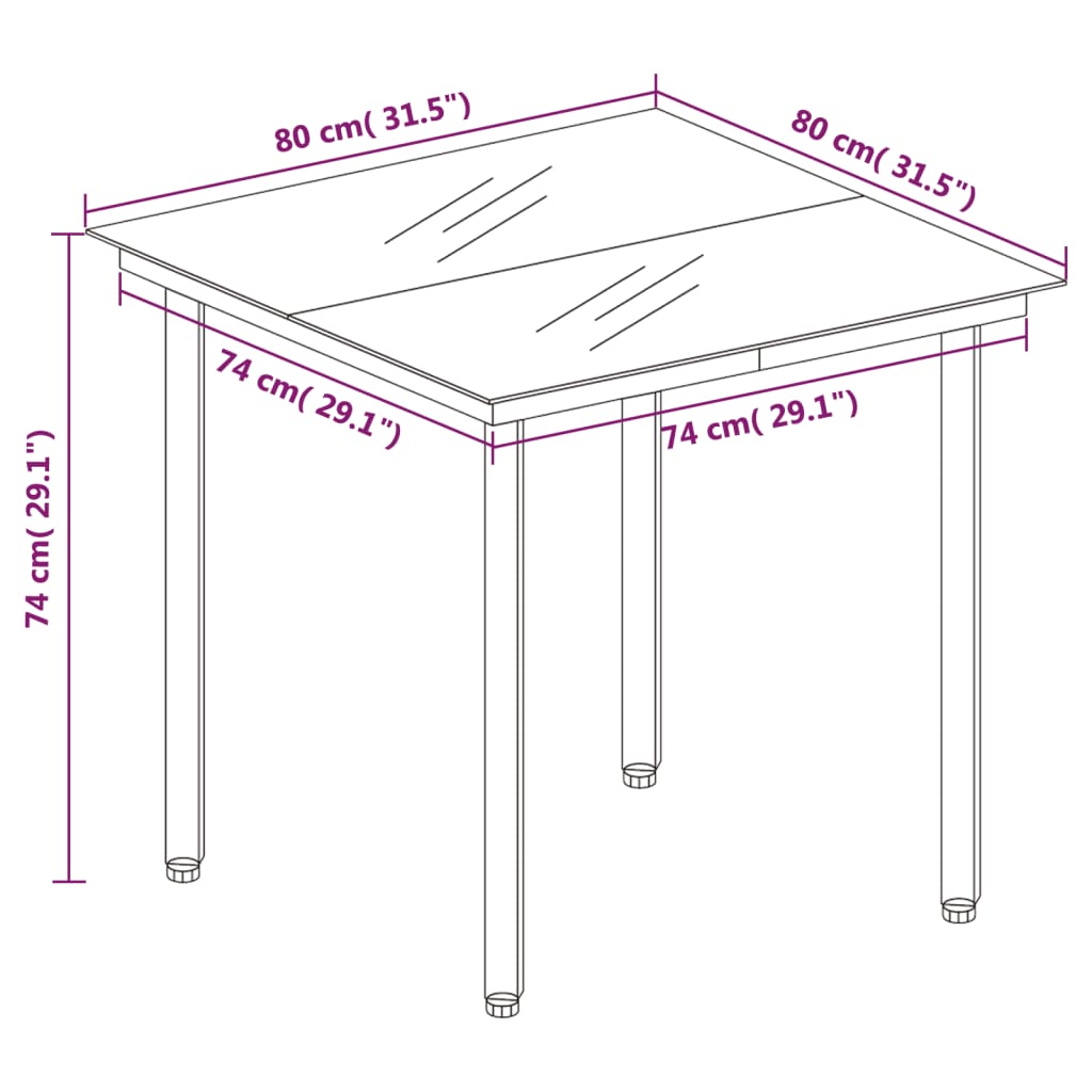 vidaXL 5 Piece Patio Dining Set Black