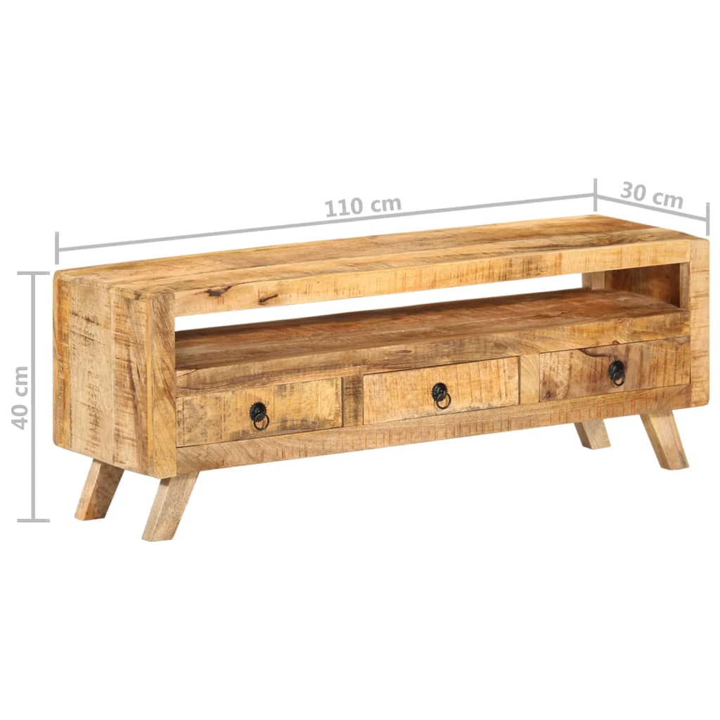 vidaXL TV Stand 43.3"x11.8"x15.7" Solid Wood Mango