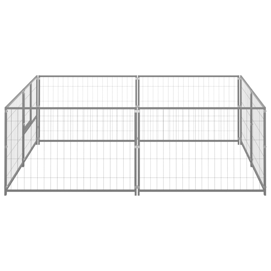 vidaXL Dog Kennel Silver 43.1 ft² Steel