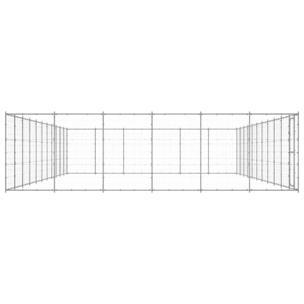 vidaXL Outdoor Dog Kennel Galvanized Steel 859.6 ft²