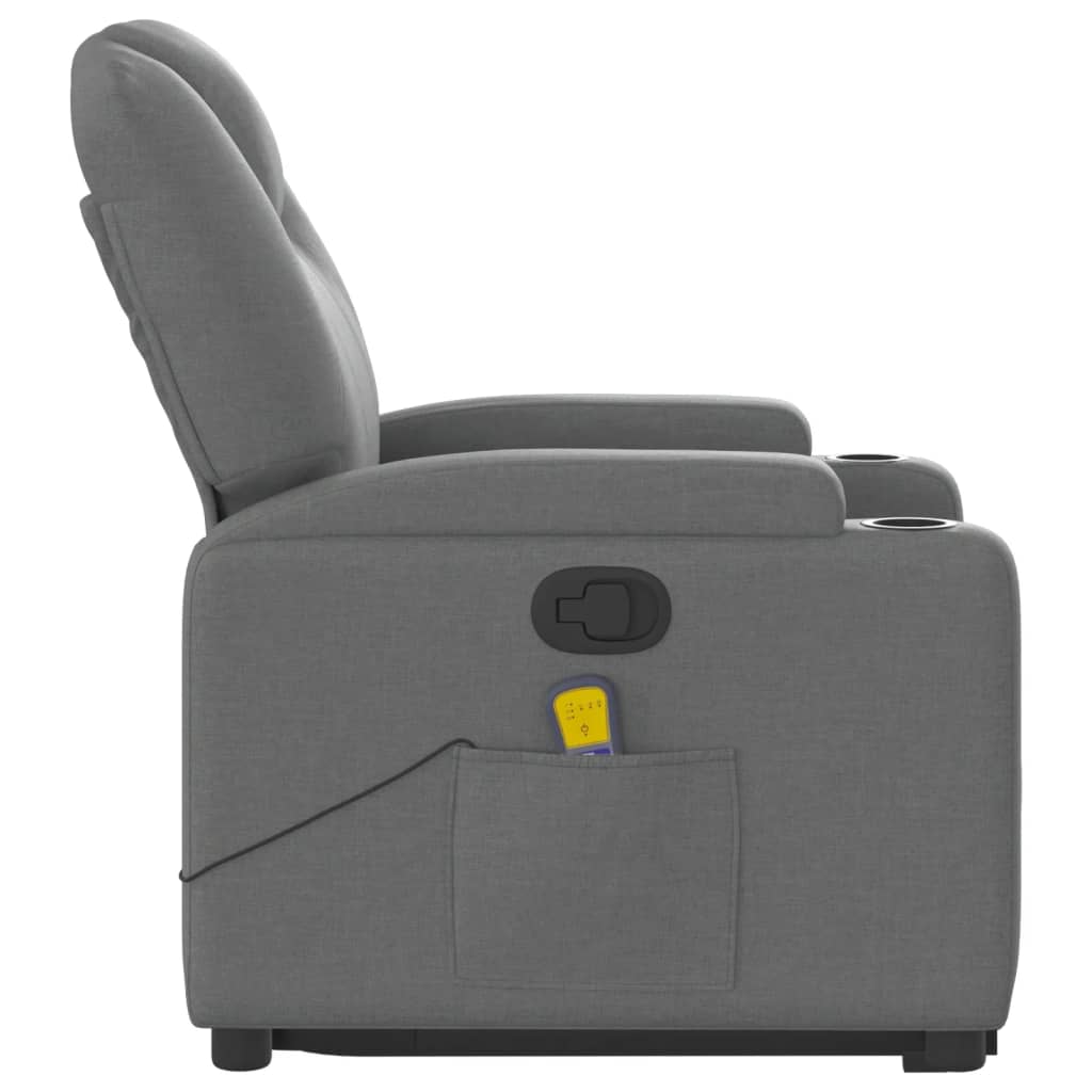 vidaXL Stand up Massage Recliner Chair Dark Gray Fabric