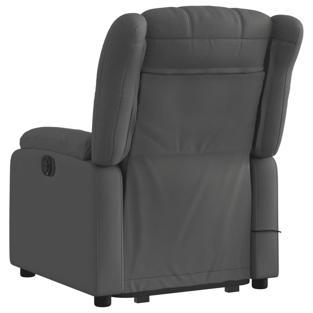 vidaXL Stand up Massage Recliner Chair Dark Gray Fabric